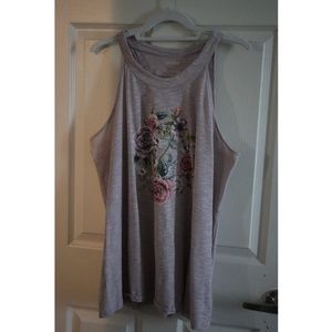 Torrid Lavender Wash, Floral Print High Neck Tank - 1x